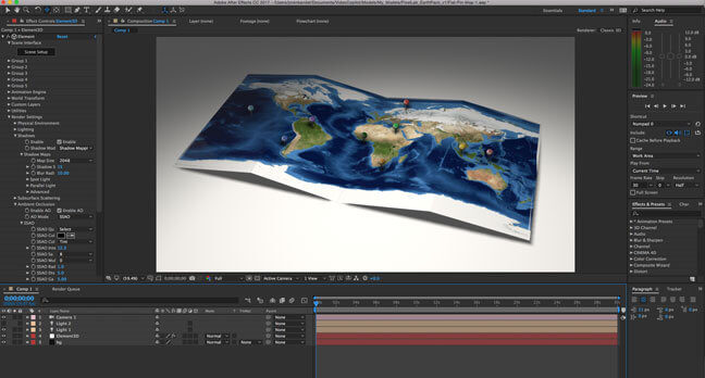 After Effects Ae Adobe Element3d Videocopilot Model Pack Flat Pin Map 1