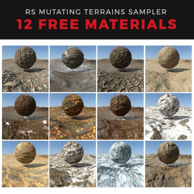 Free Cinema 4D Redshift Material Pack 12 Free Terrains Textures The