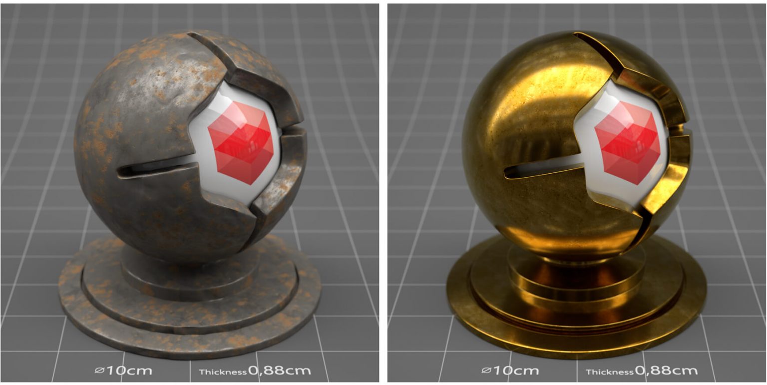 Free Imperfect Metals Collection For Redshift Material Pack