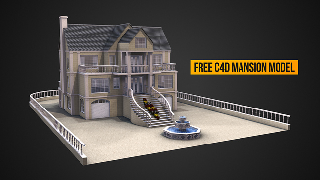 Free-Mansion-3D-C4D-Model-648 - The Pixel Lab