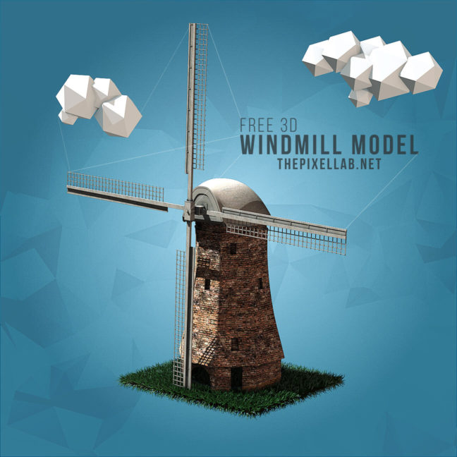 Free C4D 3D Model Windmill The Pixel Lab