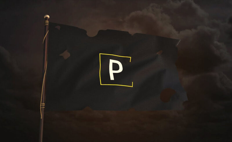 Cinema 4D 3D Pirate Flag