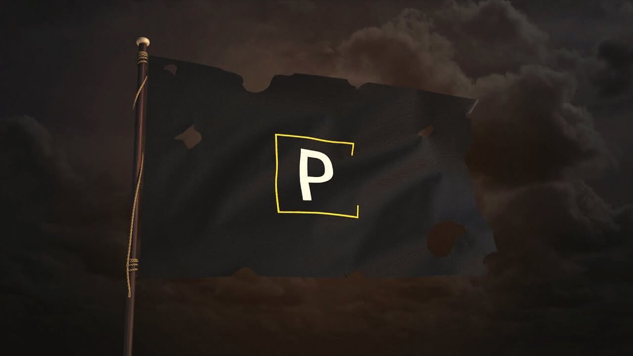 Cinema 4D 3D Pirate Flag