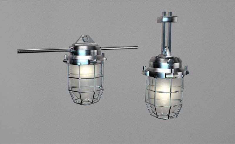 Free Cinema 4D 3D Model Industrial Light Fixtures