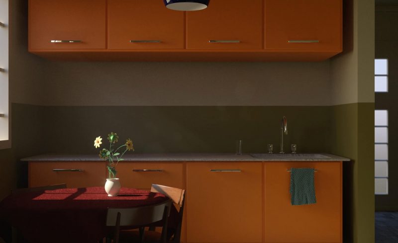 Free Cinema 4D 3D Model Kitchen Scene Interior