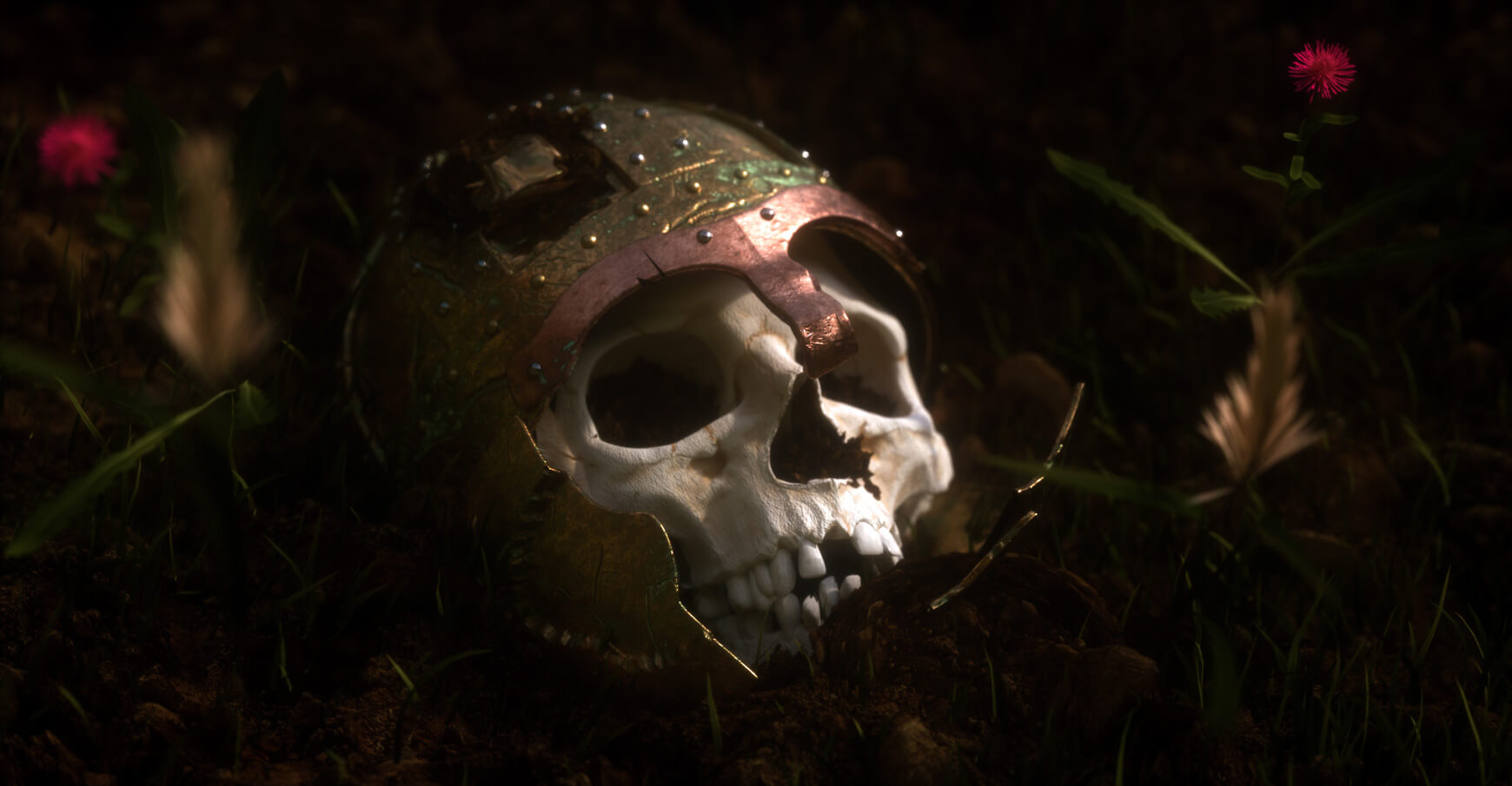 Cinema 4D Otoy Octane Model Ancient Medieval Battle Helmet Render