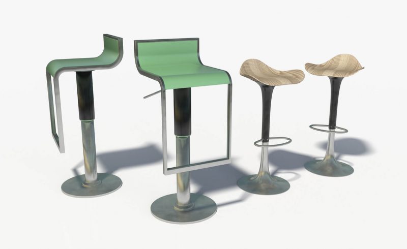 Free Cinema 4D 3D Model Furniture Pack Chairs and Tables