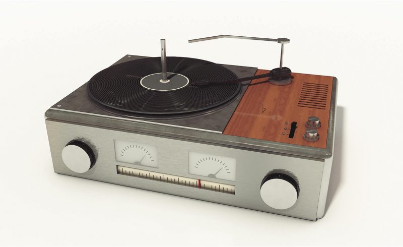 Free Cinema 4D 3D Model Record Player Vintage Turntable