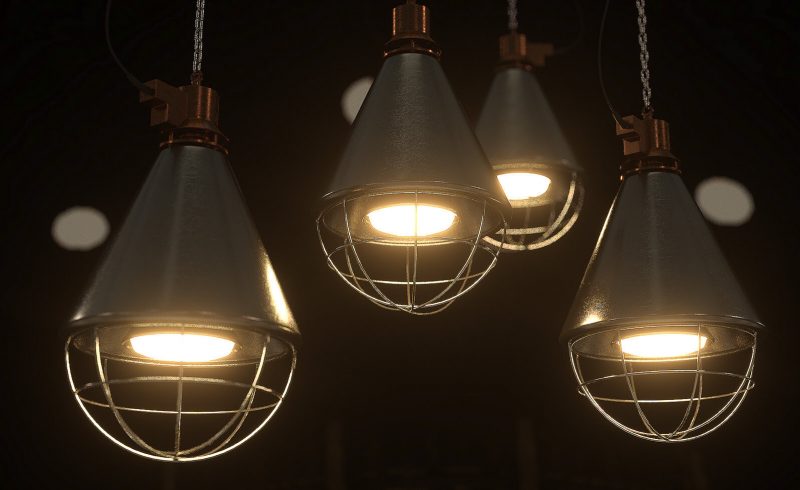 Free Cinema 4D 3D Industrial Light Lamp Model