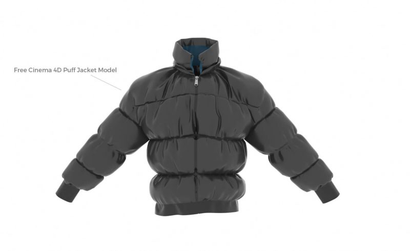 Free Cinema 4D 3D Model Puffer Down Jacket Coat