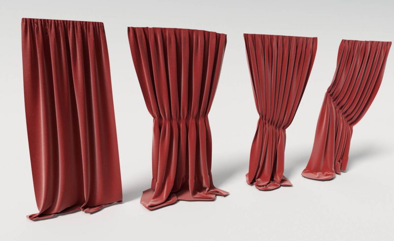 Free Cinema 4D 3D Model Cloth Curtains