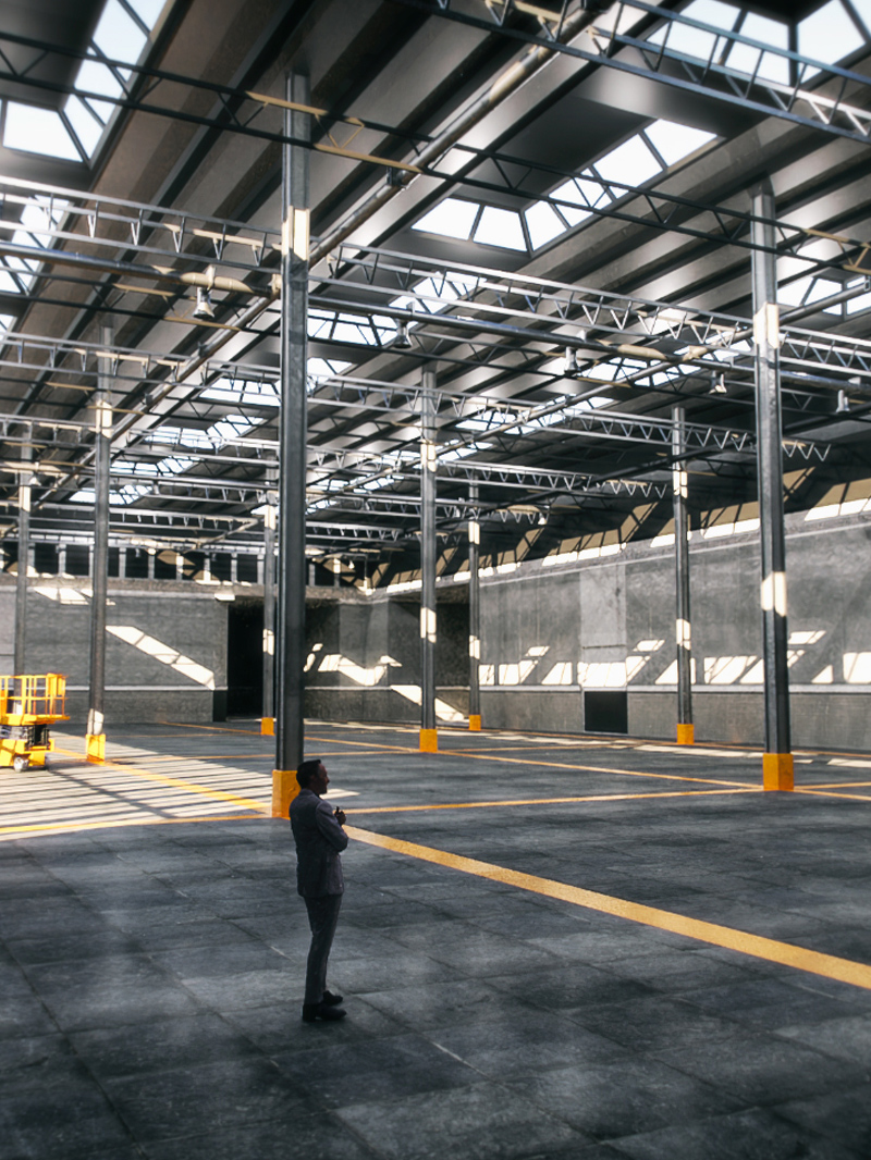 Free Cinema 4D 3D Model Empty Interior Expo Warehouse