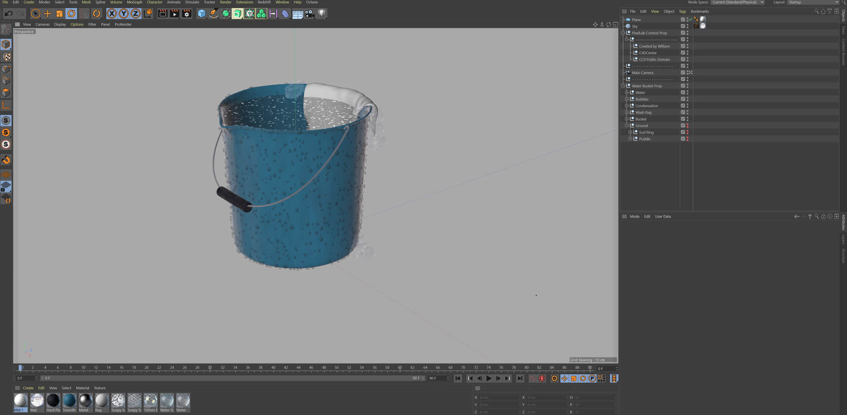 Free Cinema 4D 3D Model Backyard Fence Bucket Elements