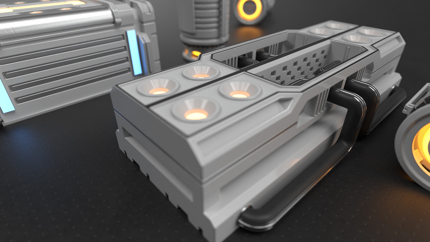 Free Cinema 4D Hard Surfaces Kitbash Model Sampler