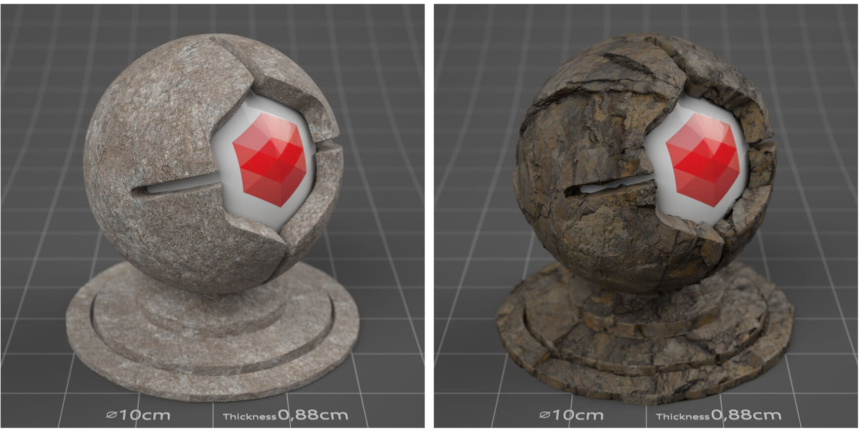 Free Cinema 4D Redshift Material Pack Stones Rock Sampler