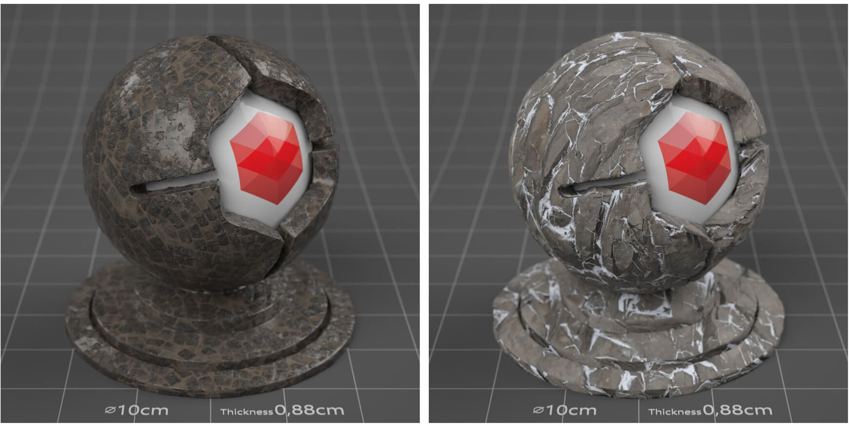 Free Cinema 4D Redshift Material Pack Stones Rock Sampler