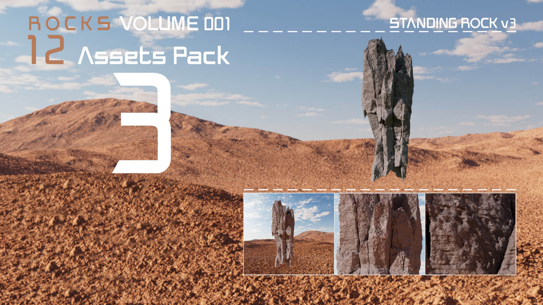 Free Cinema 4D 3D Model Rocks Volume