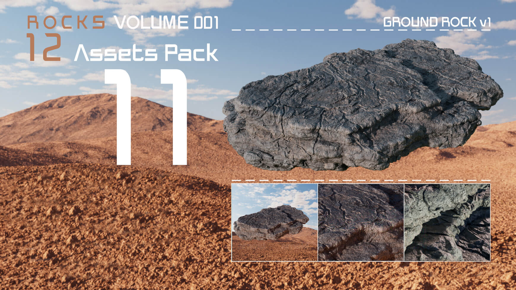 Free Cinema 4D 3D Model Rocks Volume