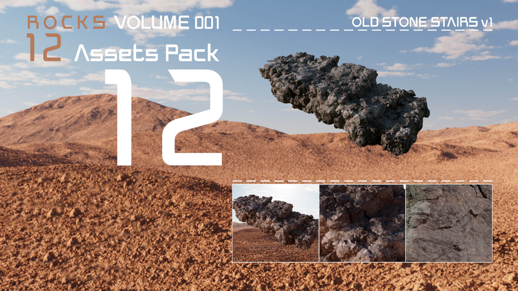 Free Cinema 4D 3D Model Rocks Volume