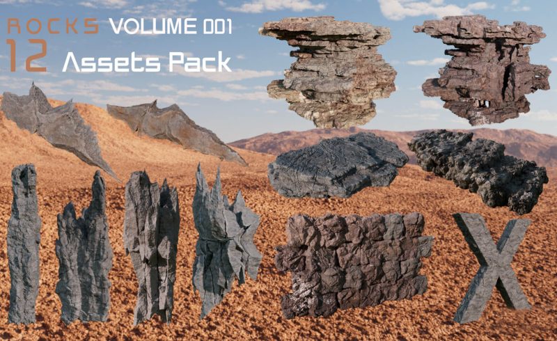 Free Cinema 4D 3D Model Rocks Volume