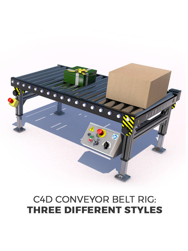 Free Cinema 4D 3D Xpresso Rig Conveyor Belt System