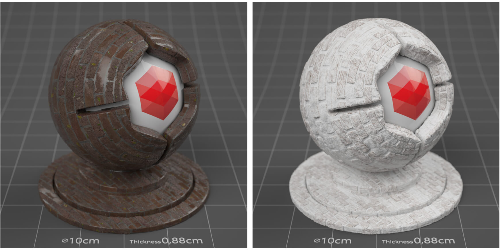 Cinema 4D Redshift RS C4D Material Pack Brick Free Sampler