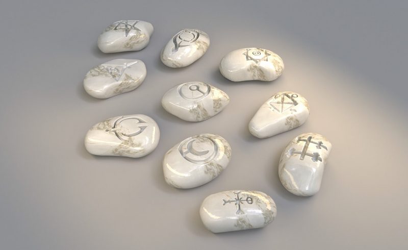 Free Cinema 4D 3D Model Redshift Ancient Rune Stones