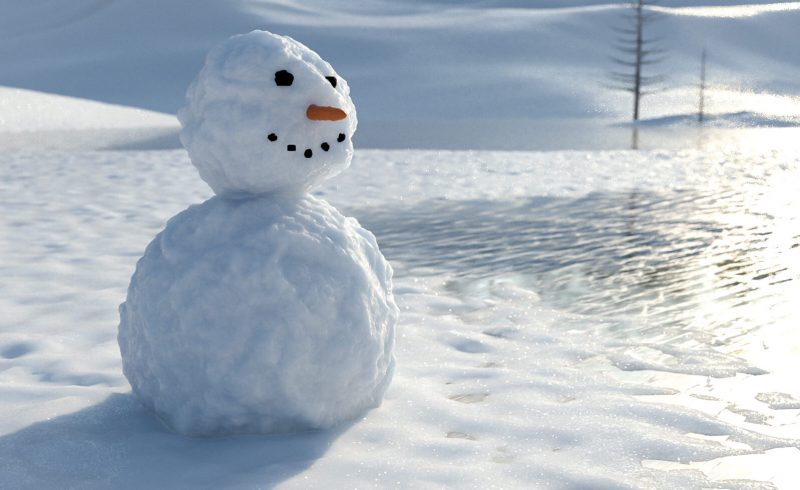 Cinema 4D 3D Model Arnold Winter Snowman Scene