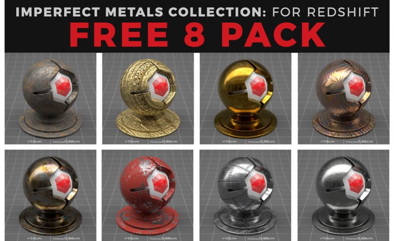 Imperfect Metals Collection for Redshift RS Maxon Cinema 4D