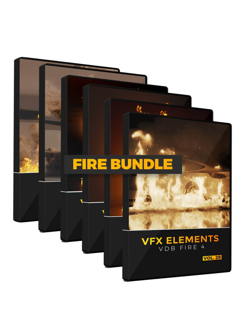 VDB Fire VFX 3D Asset Animated Bundle