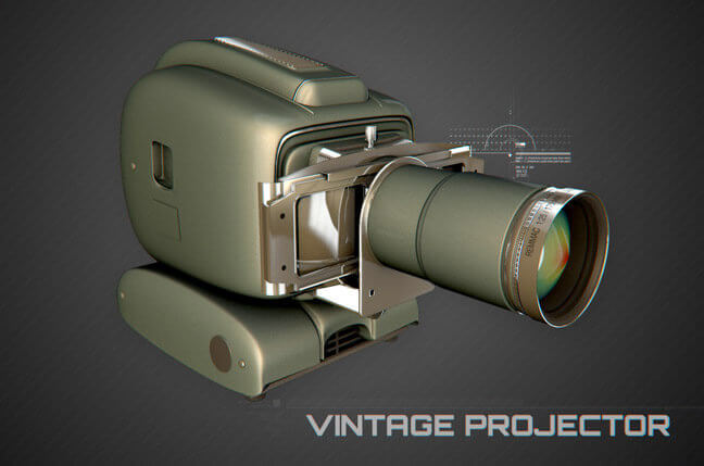 Cinema 4D 3D Model Vintage Projector