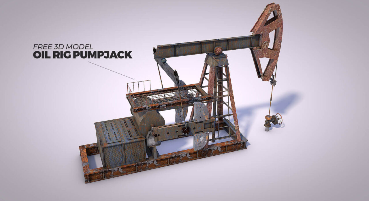 Free 3D Model Oil Pump Pumpjack