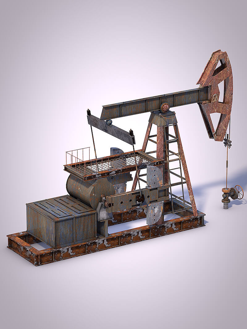 Free 3D Model Oil Pump Pumpjack