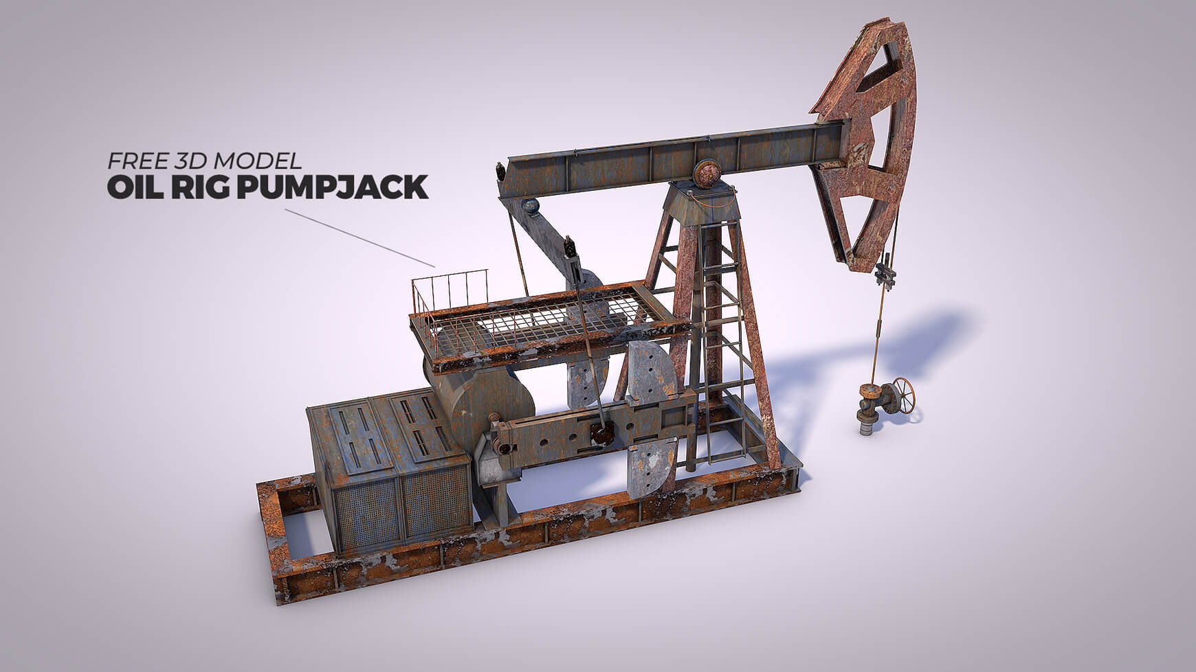 Free 3D Model Oil Pump Pumpjack