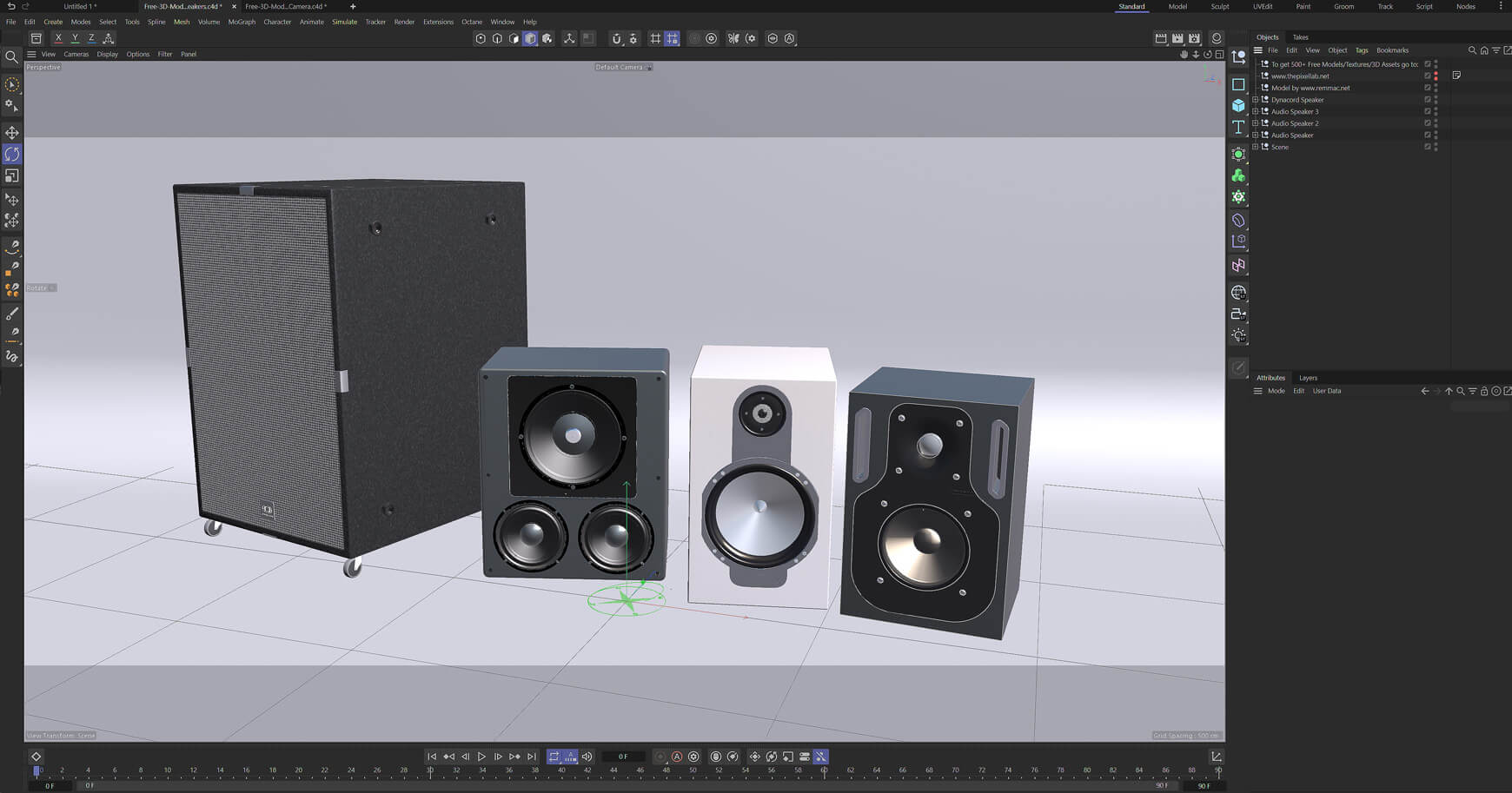 Free 3D Model Pack Audio Speaker