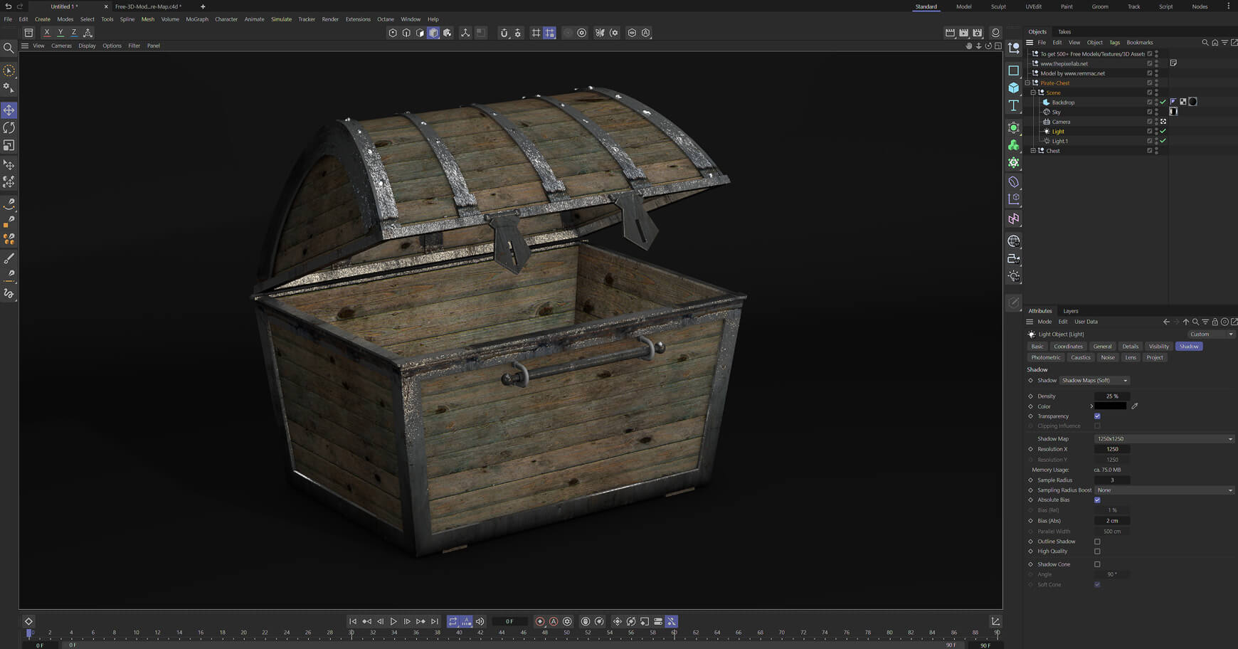 Free 3D Model Pirates Treasure Chest