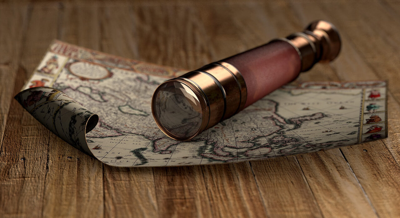 Free 3D Model Spyglass Pirates Treasure Map