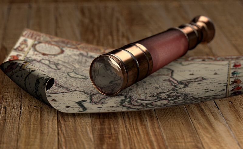 Free 3D Model Spyglass Pirates Treasure Map