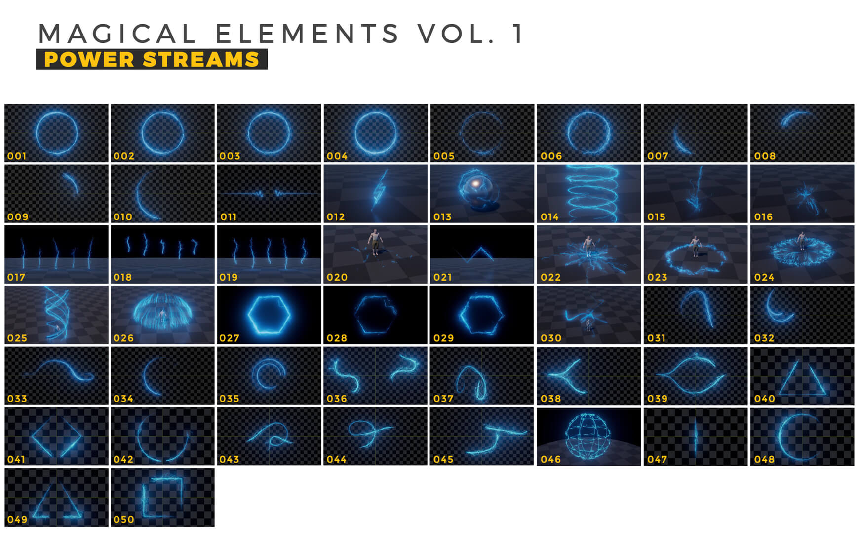 Magical Elements Vol 1 Power Streams 3D VFX Assets