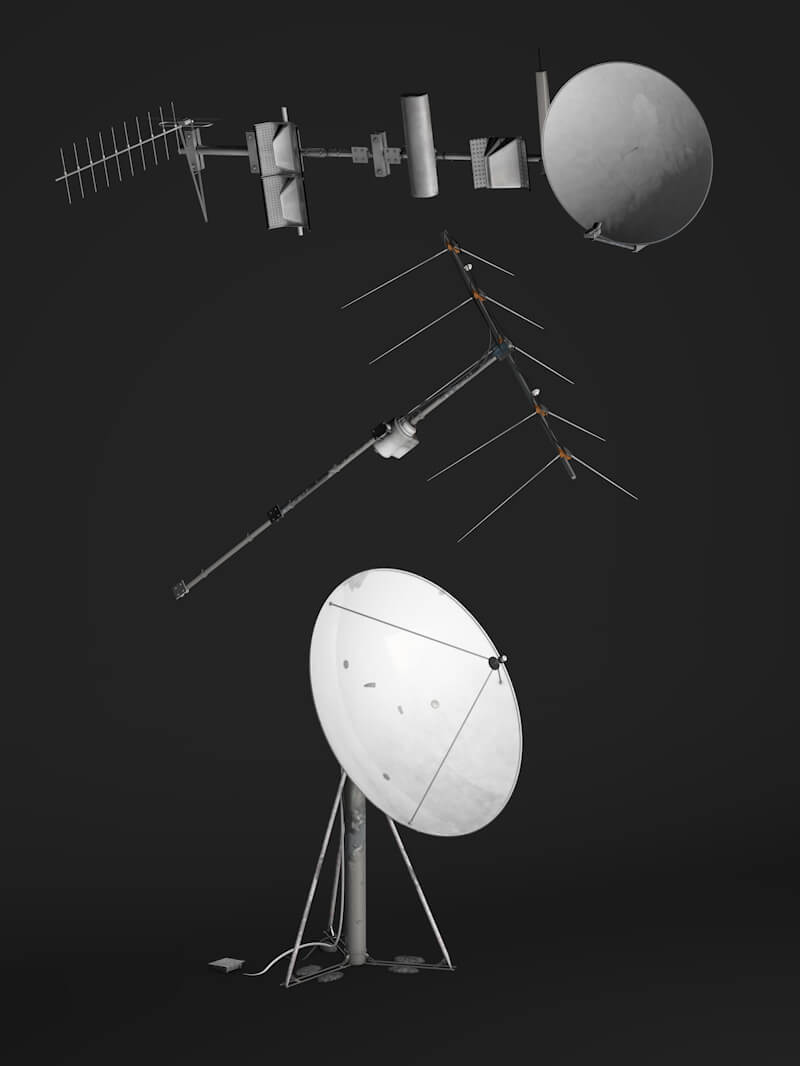 Free 3D Model Satellite Dishes Antennas Pack