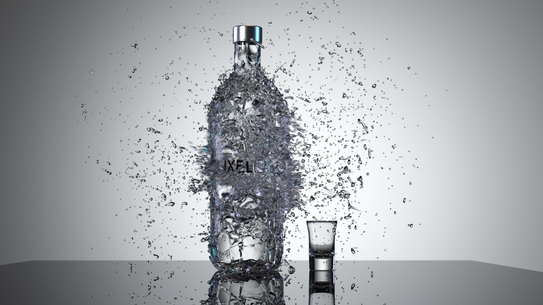 VFX Fluid Effects Glass Shatter Liquid 3D Asset