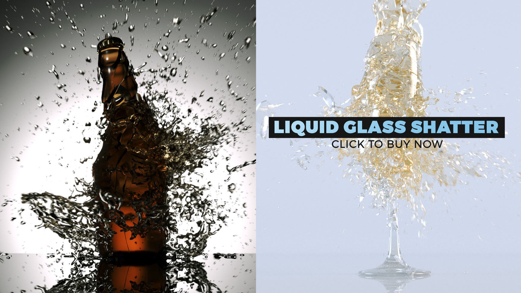 VFX Fluid Effects Glass Shatter Liquid 3D Asset