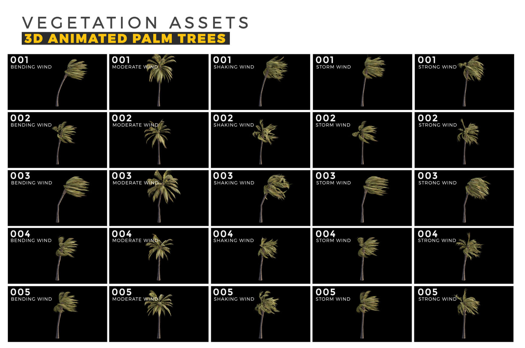 Vegetation Trees Animated Palm 3D Assets Quick Guide