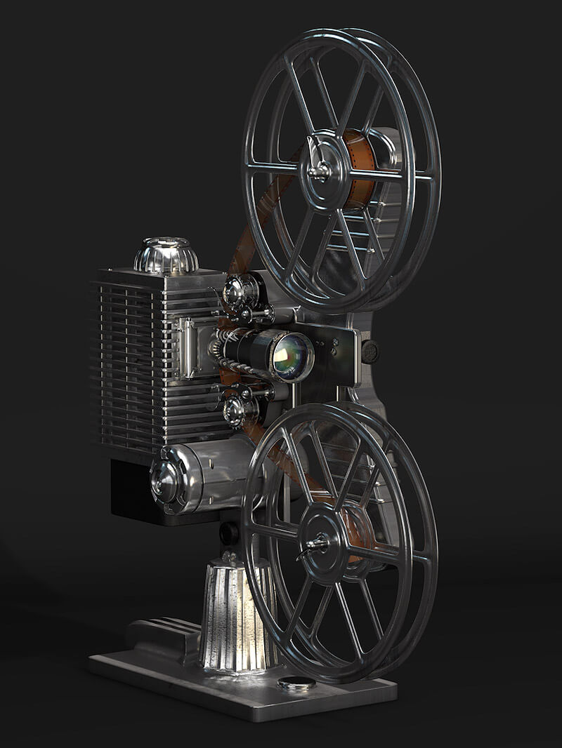 Free 3D Model Vintage Film Projector