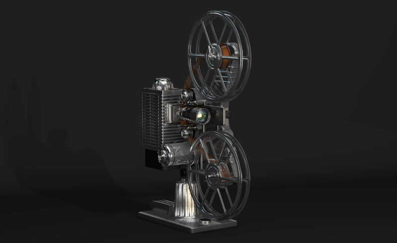 Free 3D Model Vintage Film Projector