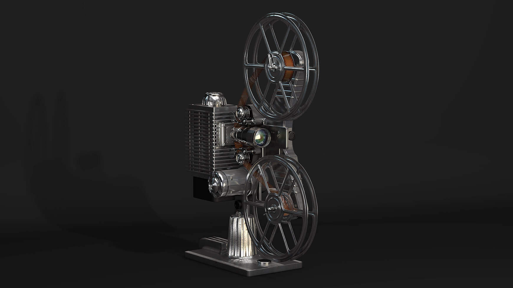 Free 3D Model Vintage Film Projector