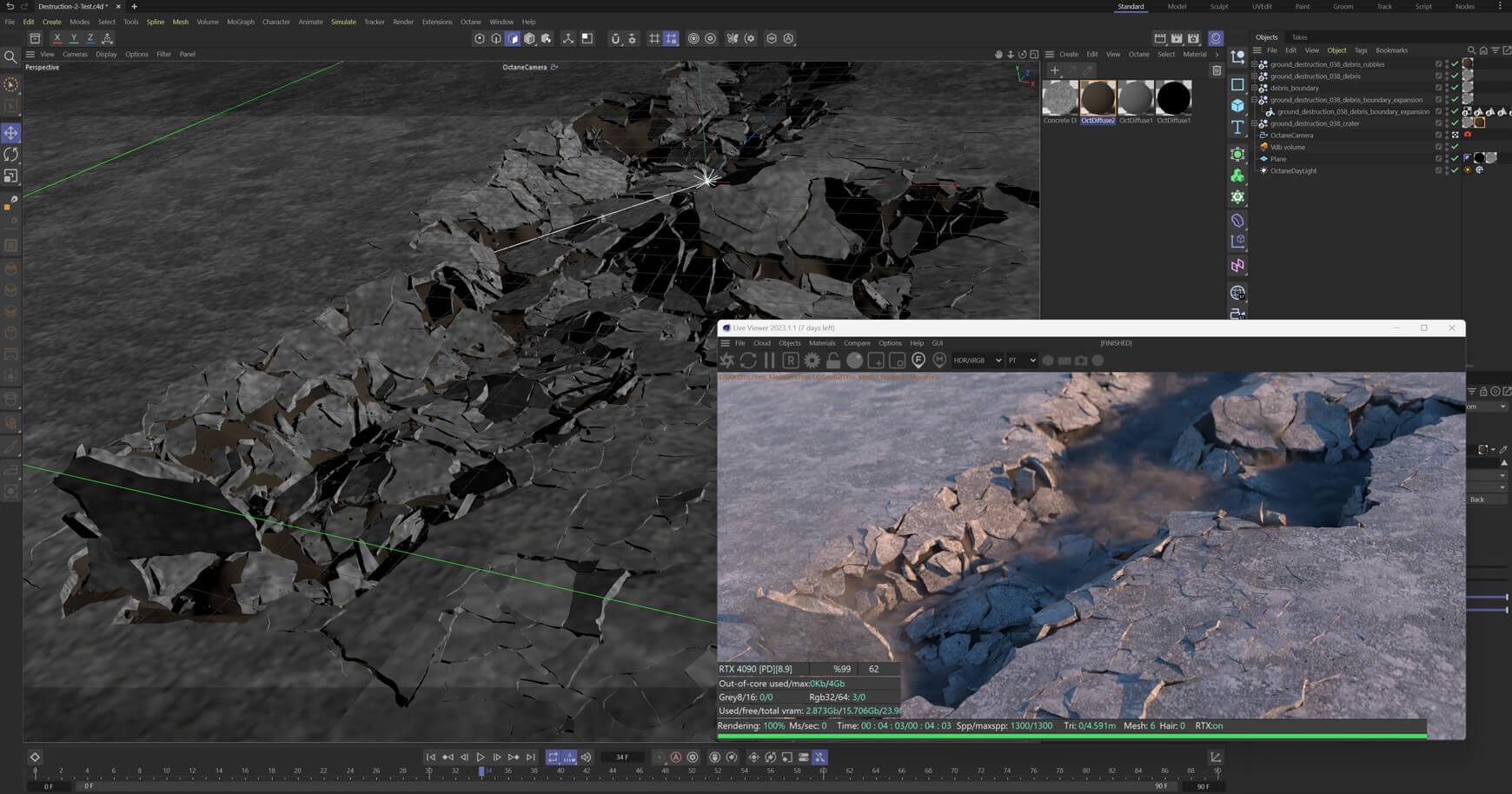 VFX 3D Animated Elements Ground Destruction Collapse