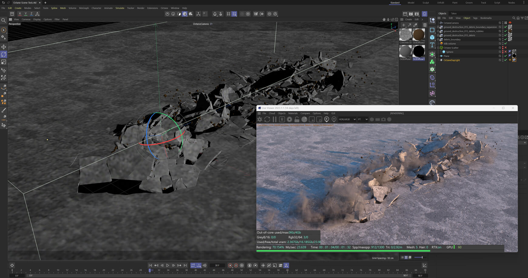 VFX 3D Animated Elements Ground Destruction