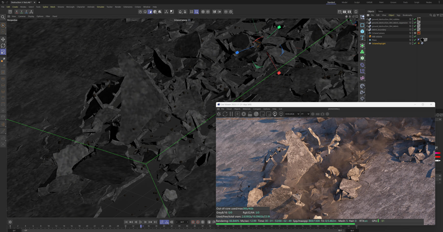 VFX Ground Destruction Bursts 3D Assets