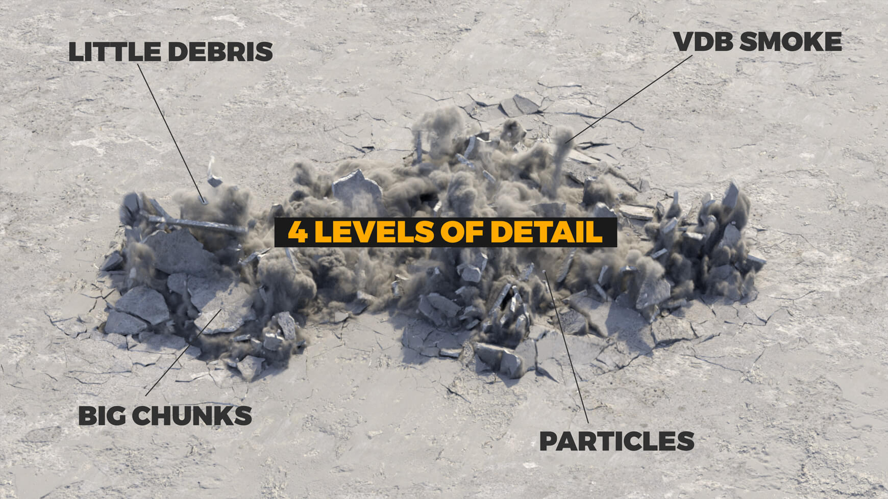 VFX Ground Destruction Bursts 3D Assets